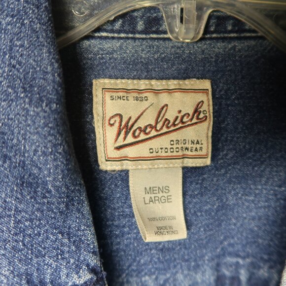 Men's Woolrich Denim Shirt Jacket Size Large - Picture 4 of 10